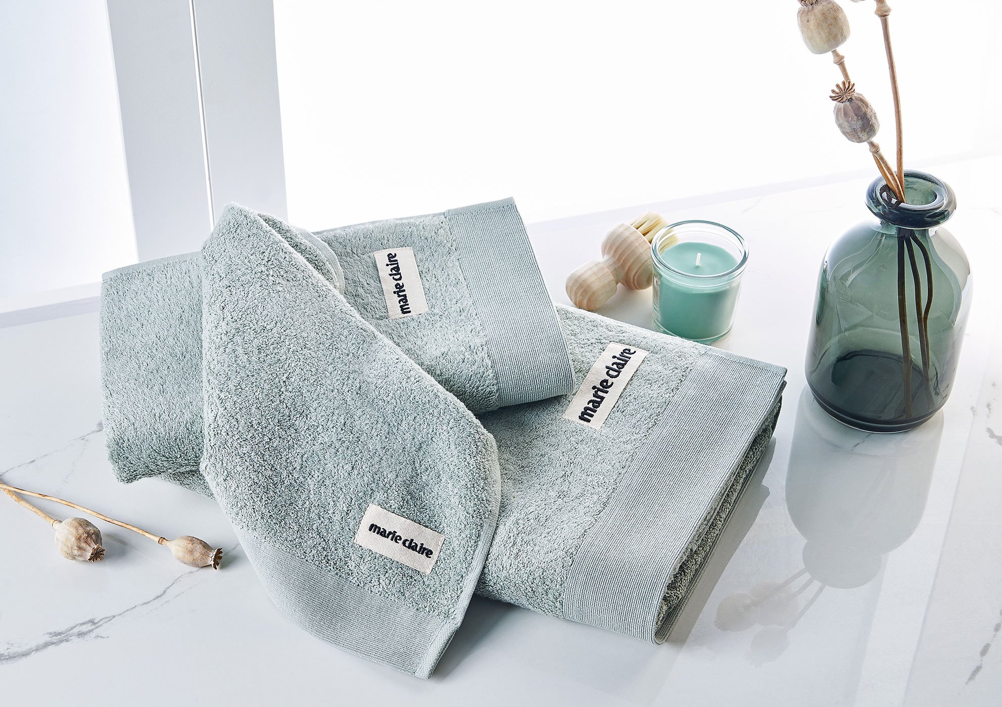 Marie Claire Paris Bambu Laure 3'Lü Havlu Set Yeşil