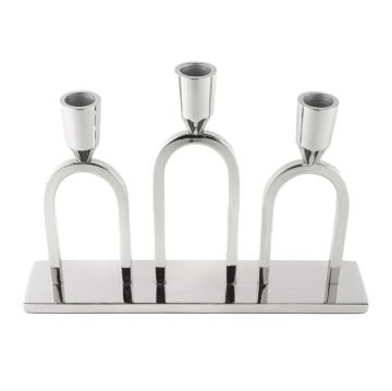 Gümüş 3lü Şamdan 28x6x22cm