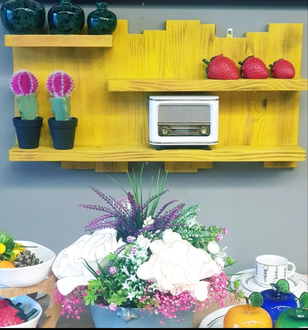 Dekoratif Naturel Duvar Rafı