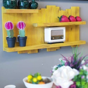 Dekoratif Naturel Duvar Rafı