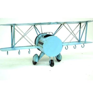 Dekoratif Metal Uçak Askı Ve Saatli 42x14x19cm