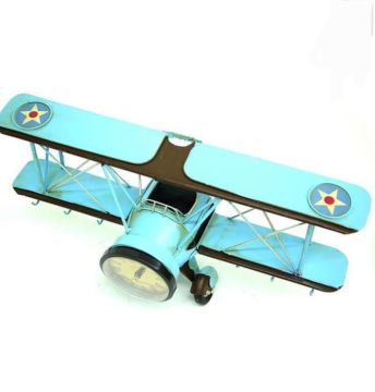 Dekoratif Metal Uçak Askı Ve Saatli 42x14x19cm