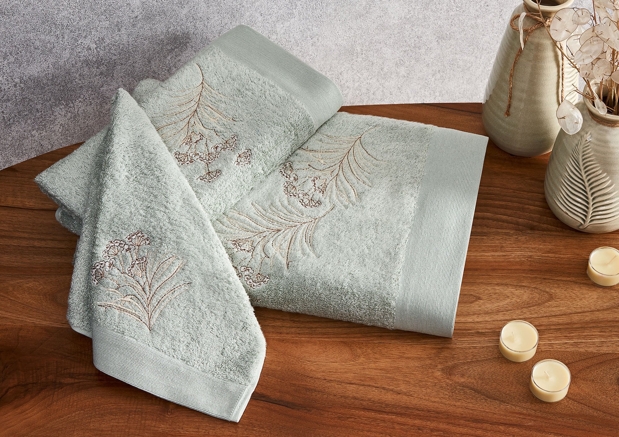 Marie Claire Paris Bambu Natalia 3'Lü Havlu Set Yeşil