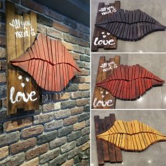 Dudaktan Kalbe Masif Ahşap duvar süsü