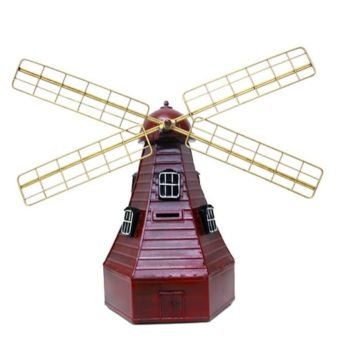 Dekoratif Metal Yel değirmeni Kumbara 32cm