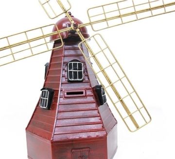 Dekoratif Metal Yel değirmeni Kumbara 32cm