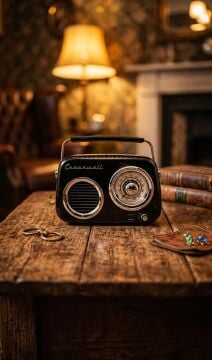 Retro Tasarımlı Bluetooth FM Radyo Siyah