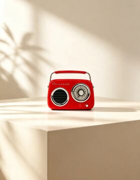 Retro Tasarımlı Bluetooth FM Radyo Kırmızı