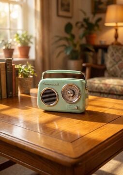 Retro Tasarımlı Bluetooth FM Radyo Mint Yeşil