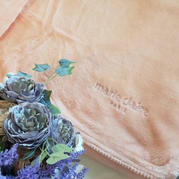 Marie Claire Paris Cozy Microfiber Çift Kişilik Battaniye Pudra