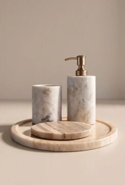 4 Parça Mermer Banyo Set Model-2