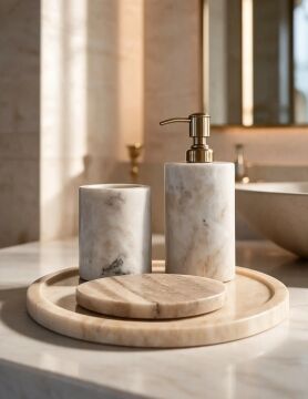 4 Parça Mermer Banyo Set Model-2