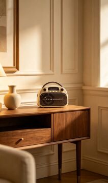 Taşınabilir Bluetooth Retro Radyo Arizona Serisi Krem