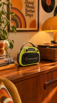 Taşınabilir Bluetooth Retro Radyo Arizona Serisi Limon Sarısı