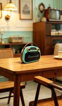 Taşınabilir Bluetooth Retro Radyo Arizona Serisi Turkuaz