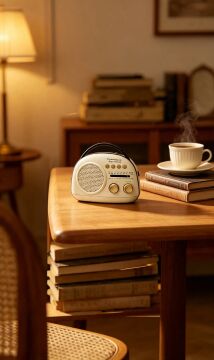 Taşınabilir Bluetooth Retro Radyo Arizona Serisi / Bej