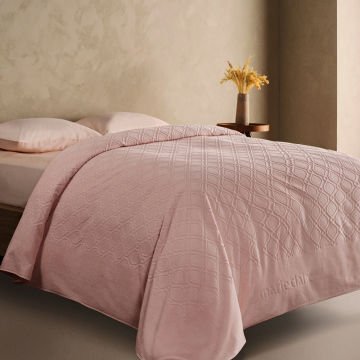 Marie Claire Paris Agusto Çift Kişilik Pike Yatak Örtüsü Pudra