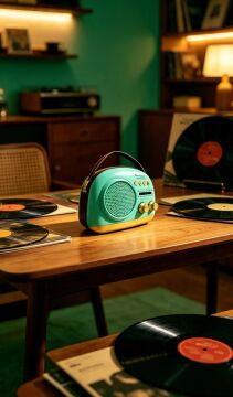 Taşınabilir Bluetooth Retro Radyo Arizona Serisi / Turkuaz