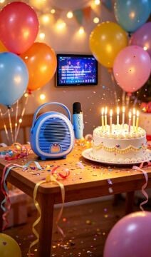 Çocuklara Özel Retro Tasarımlı Bluetooth Karaoke Mikrofon
