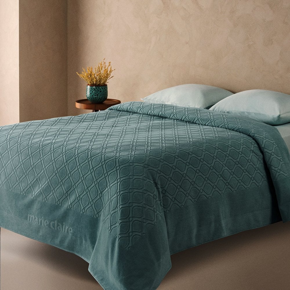 Marie Claire Paris Agusto Çift Kişilik Pike Yatak Örtüsü Yeşil