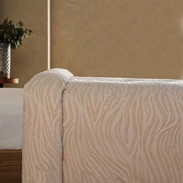 Marie Claire Paris Safari Tek Kişilik Pike Yatak Örtüsü Bej