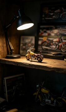 Dekoratif Metal Mini Motosiklet 19cm