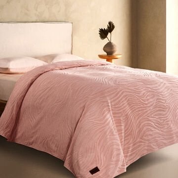 Marie Claire Paris Safari Çift Kişilik Pike Yatak Örtüsü Pudra