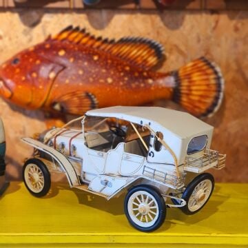 Dekoratif Metal Araba Krem