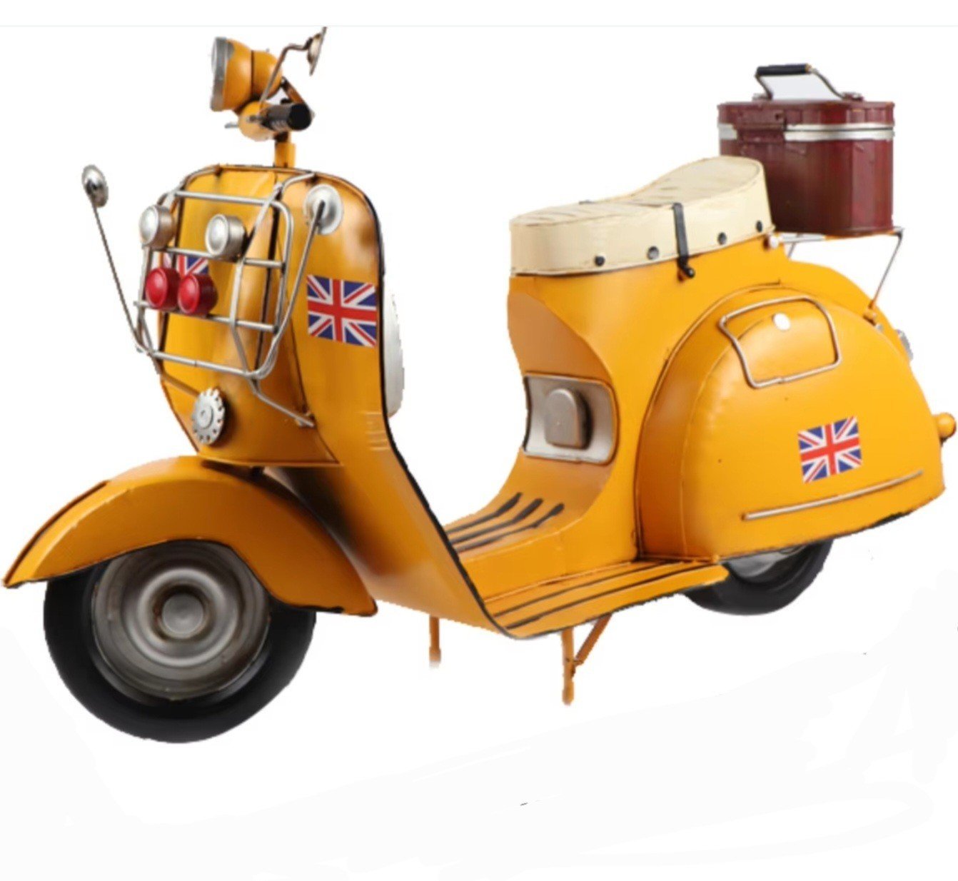 Dekoratif Metal Jumbo Boy Scooter Sarı