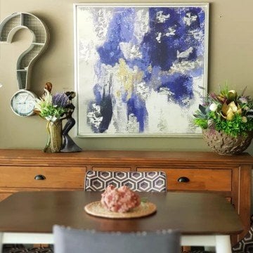 Gümüş Çerçeveli Karışık Desenli TabloC100X100