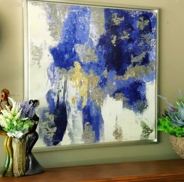 Gümüş Çerçeveli Karışık Desenli TabloC100X100