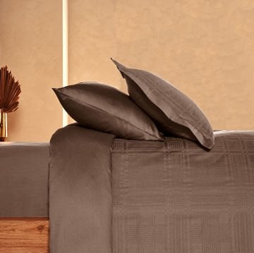 Marie Claire Paris Oliver Çift Kişilik Pamuk Saten Nevresim Takımı Kahve