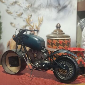 Dekoratif Metal Motorsiklet Model Masa Saati
