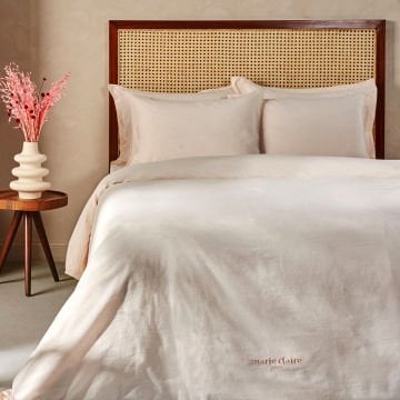 Marie Claire Paris Ceneva Keten Çift Kişilik Nevresim Takımı Pudra