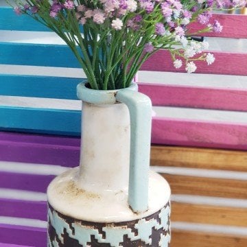 Slim Seramik Mint Sürahi Vazo