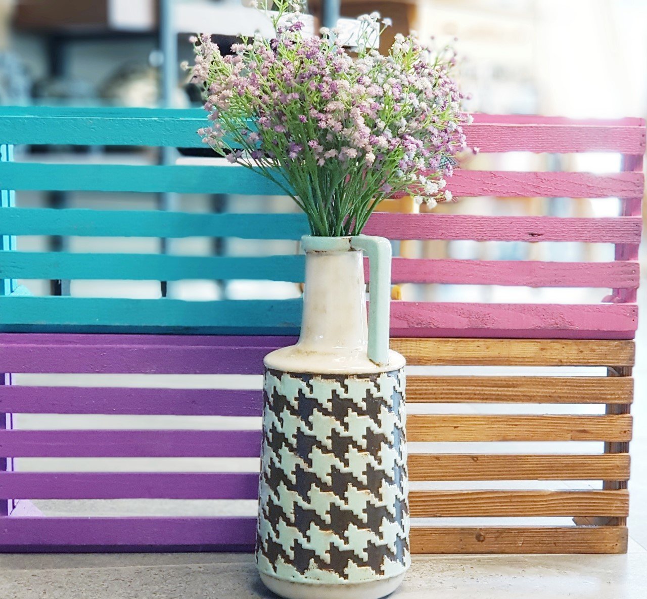 Slim Seramik Mint Sürahi Vazo