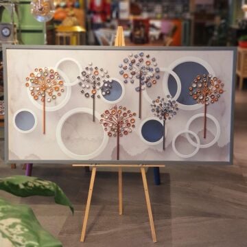 60cmx120cm Gri Ahşap Çerçeveli Kanvas Tablo