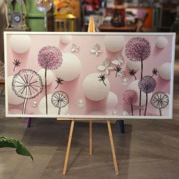 60cmx120cm Beyaz Ahşap Çerçeveli Kanvas Tablo