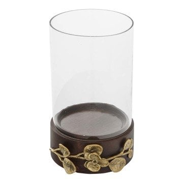 Diya Ahşap Çiçekli Mumluk Küçük Boy