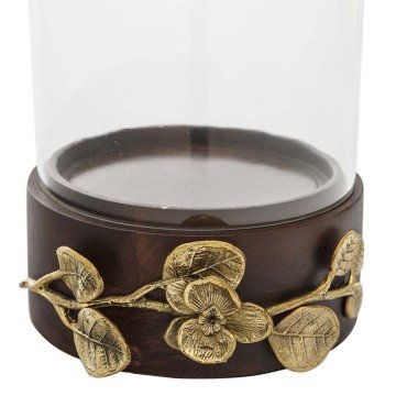 Diya Ahşap Çiçekli Mumluk Küçük Boy