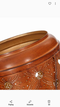 BALİN RUMİ MOTİF 3'LÜ SAFRAN METAL MUMLUK