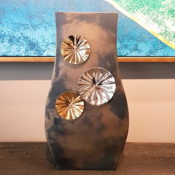 Iron Lotus Metal Vazo 32cm