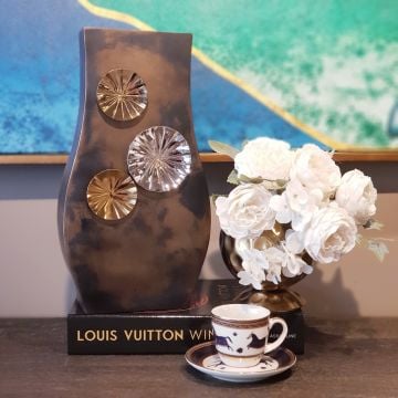 Iron Lotus Metal Vazo 32cm