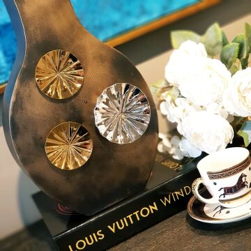 Iron Lotus Metal Vazo 33cm