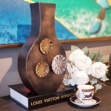 Iron Lotus Metal Vazo 33cm