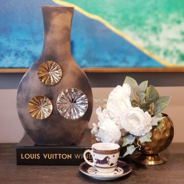 Iron Lotus Metal Vazo 33cm