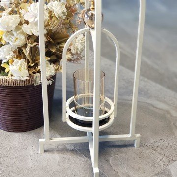 Metal Tekli Mumluk Krem