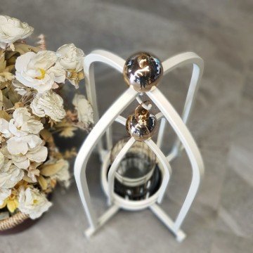 Metal Tekli Mumluk Krem