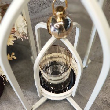 Metal Tekli Mumluk Krem