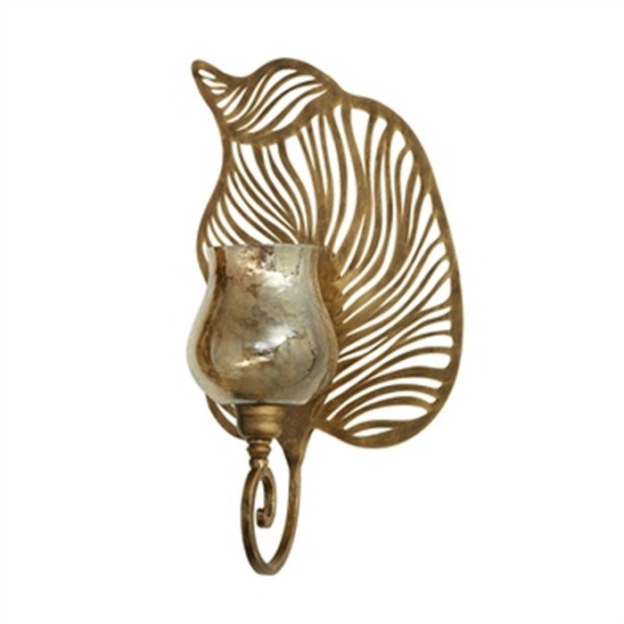 Antik Metal Yaprak Model Mumluk